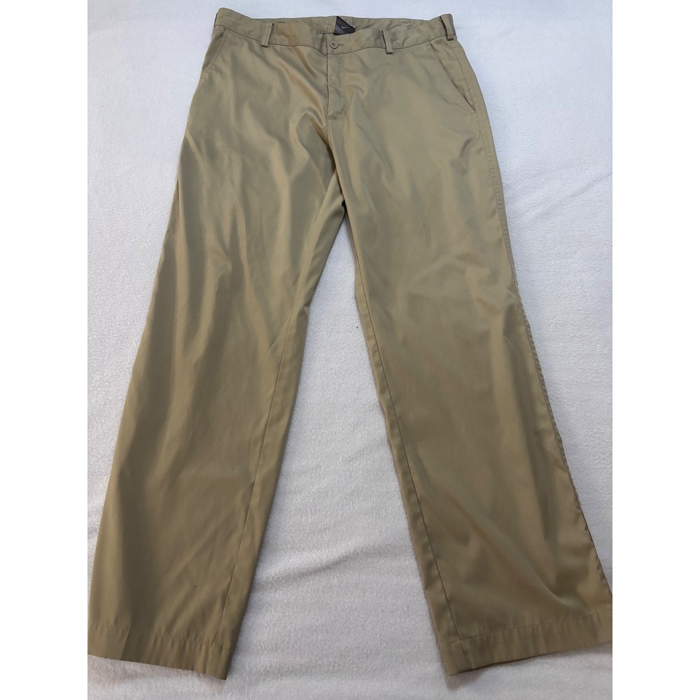 Nike Golf Dri-FIT Mens Tan Khaki Flat Front Performance Pants 36x32 472532-235